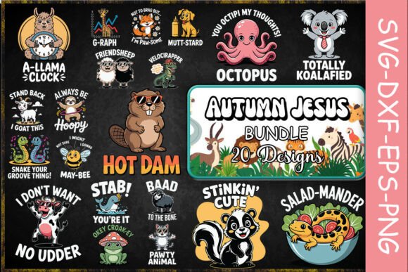 Animal Puns SVG Bundle for Crafts and Graphics