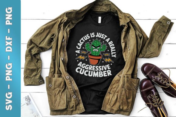 Cactus Cucumber Funny SVG Graphics for Crafts