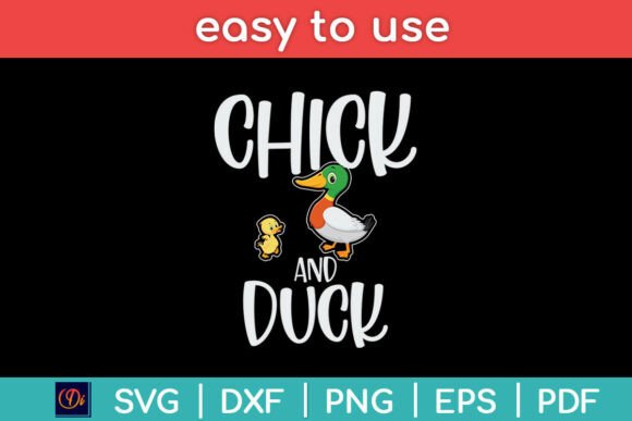 Chick and Duck Funny SVG PNG Cut File for Crafts and Graphics