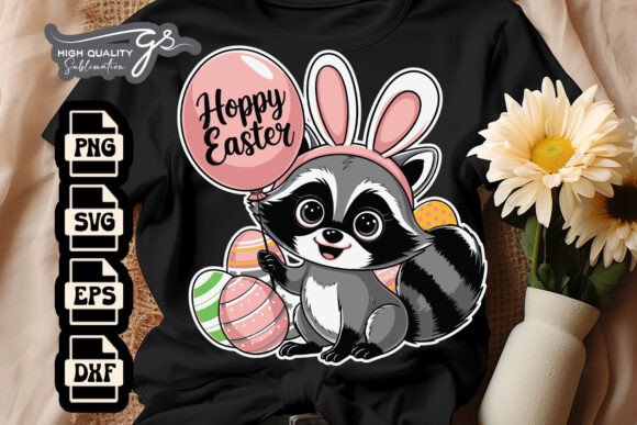 Cute Easter Raccoon Hoppy Funny SVG Graphics for Crafts
