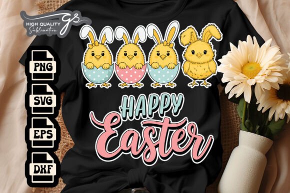 Happy Easter Chick Retro Funny SVG for Crafts and Graphics