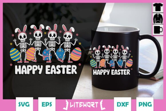 Happy Easter Dancing Skeleton Funny SVG for Crafts and Graphics