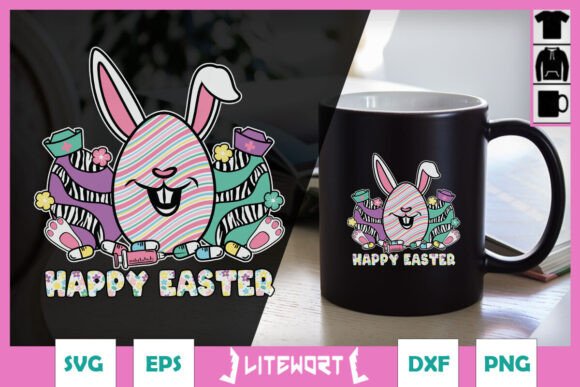 Happy Easter Egg Nurse Funny SVG for Crafts and Graphics