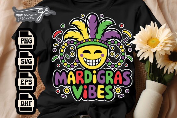 Mardi Gras Vibes Retro Funny SVG for Crafts and Graphics