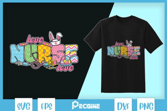 Retro Love Nurse Easter Bunny SVG for Crafts and Graphics