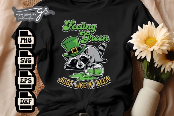 St. Patrick's Day Raccoon Funny SVG for Crafts and Graphics