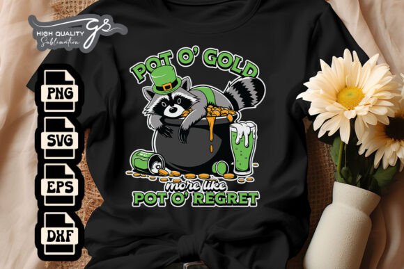 St Patrick's Day Raccoon Funny SVG for Crafts and Graphics