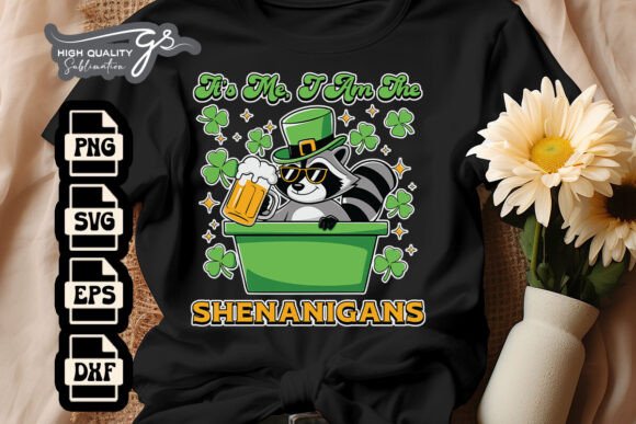 St. Patricks Day Raccoon Funny SVG for Crafts and Graphics