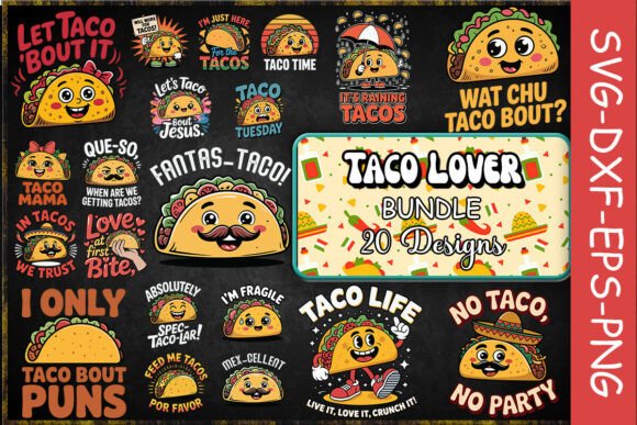 Taco Lover SVG Bundle for Crafts and Graphics